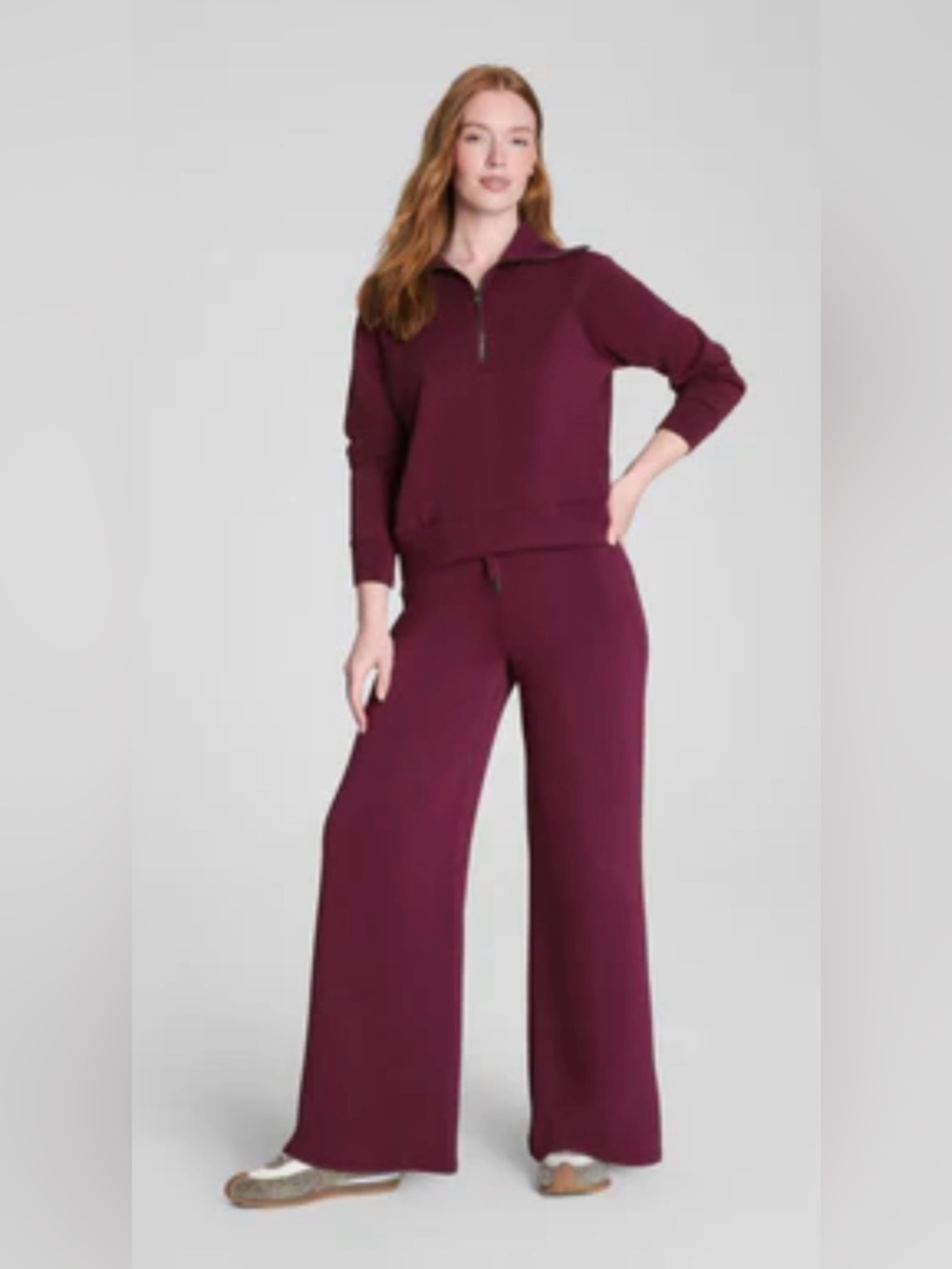 SPANX AirEssentials® Wide Leg Pant - Plum Berry